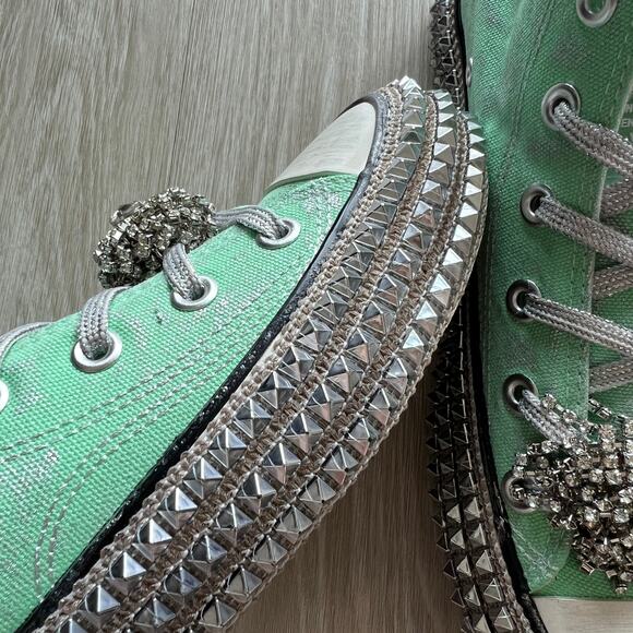 Nan-ku x Free People Cruise Studded Hi-Top Sneakers sz40 US 10 Spring Mint Green - Picture 8 of 14